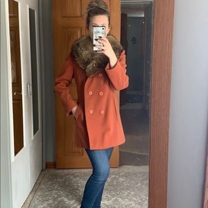 Vintage fur collar coat